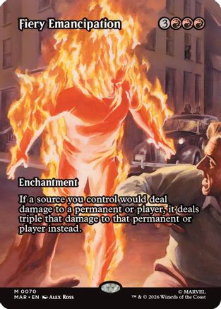Fiery Emancipation (Borderless) (MAR-070) - Marvel Universe Eternal-Legal | Grognard Games