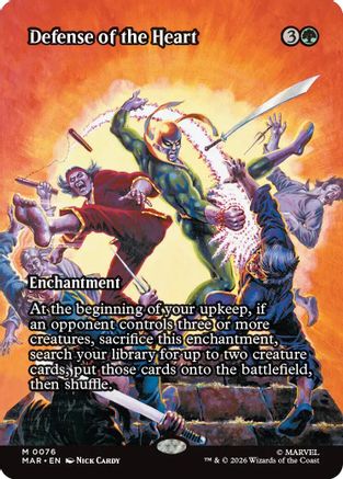 Defense of the Heart (Borderless) (MAR-076) - Marvel Universe Eternal-Legal Foil | Grognard Games