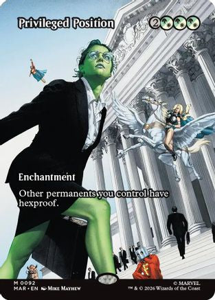 Privileged Position (Borderless) (MAR-092) - Marvel Universe Eternal-Legal Foil | Grognard Games