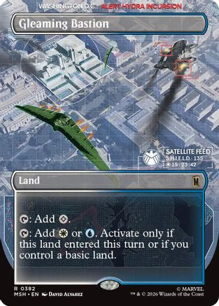 Gleaming Bastion (Borderless) (MSH-382) - Marvel Super Heroes Foil | Grognard Games