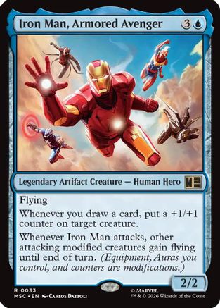 Iron Man, Armored Avenger (Surge Foil) (MSC-033) - Commander: Marvel Super Heroes Foil | Grognard Games