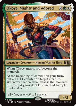 Okoye, Mighty and Adored (Surge Foil) (MSC-089) - Commander: Marvel Super Heroes Foil | Grognard Games