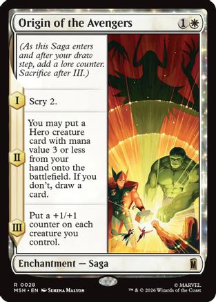 Origin of the Avengers (MSH-028) - Marvel Super Heroes Foil | Grognard Games