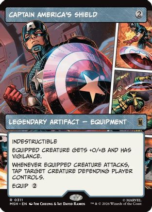 Captain America's Shield (Borderless) (0311) (MSH-311) - Marvel Super Heroes Foil | Grognard Games
