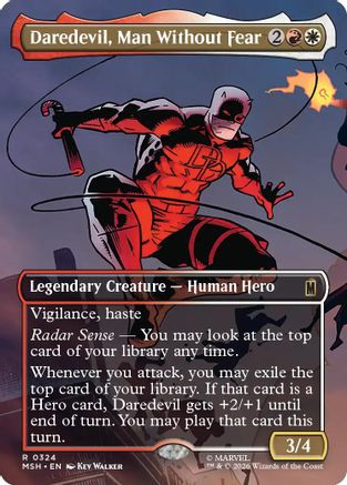Daredevil, Man Without Fear (Borderless) (0324) (MSH-324) - Marvel Super Heroes Foil | Grognard Games