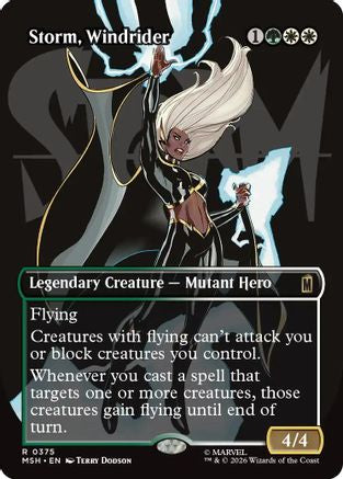 Storm, Windrider (Borderless) (MSH-375) - Marvel Super Heroes Foil | Grognard Games