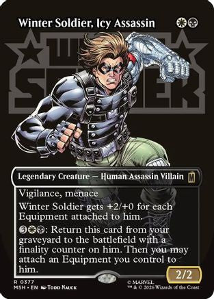 Winter Soldier, Icy Assassin (Borderless) (MSH-377) - Marvel Super Heroes Foil | Grognard Games
