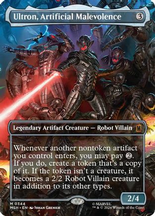 Ultron, Artificial Malevolence (Borderless) (0344) (MSH-344) - Marvel Super Heroes Foil | Grognard Games
