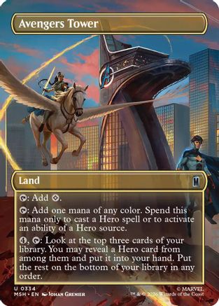 Avengers Tower (Borderless) (MSH-334) - Marvel Super Heroes Foil | Grognard Games