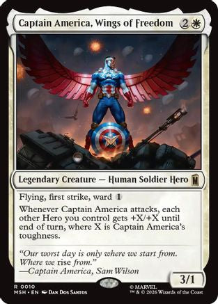 Captain America, Wings of Freedom (MSH-010) - Marvel Super Heroes Foil | Grognard Games