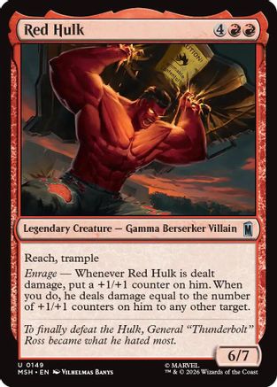 Red Hulk (MSH-149) - Marvel Super Heroes Foil | Grognard Games