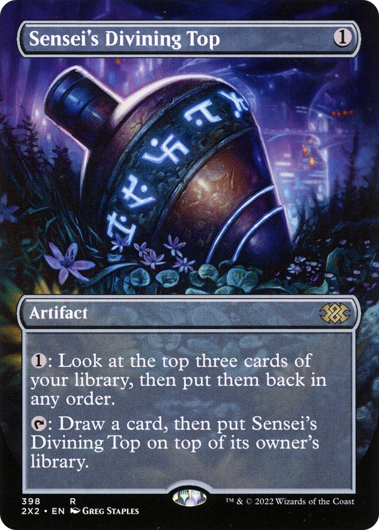 Sensei's Divining Top (Borderless Alternate Art) [Double Masters 2022] | Grognard Games