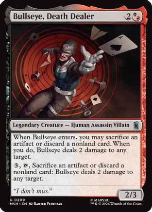 Bullseye, Death Dealer (MSH-209) - Marvel Super Heroes Foil | Grognard Games