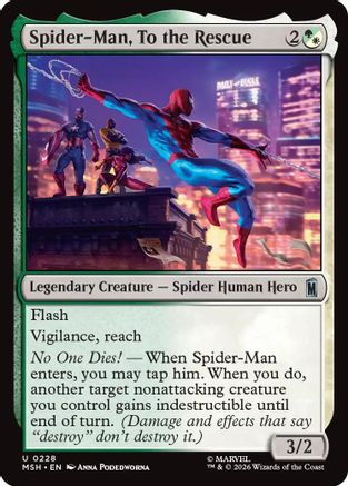 Spider-Man, To the Rescue (MSH-228) - Marvel Super Heroes Foil | Grognard Games