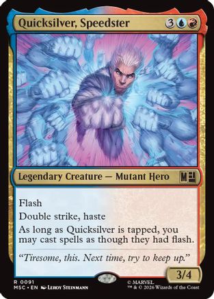 Quicksilver, Speedster (MSC-091) - Commander: Marvel Super Heroes Foil | Grognard Games