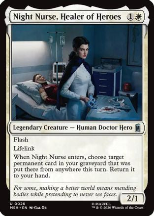 Night Nurse, Healer of Heroes (MSH-026) - Marvel Super Heroes Foil | Grognard Games