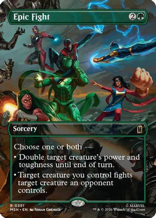 Epic Fight (Borderless) (MSH-351) - Marvel Super Heroes Foil | Grognard Games