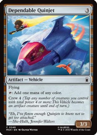 Dependable Quinjet (MSH-246) - Marvel Super Heroes Foil | Grognard Games