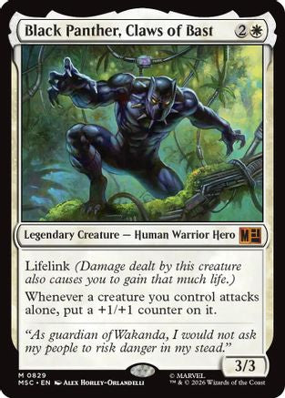 Black Panther, Claws of Bast (MSC-829) - Commander: Marvel Super Heroes Foil | Grognard Games