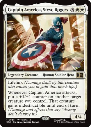 Captain America, Steve Rogers (0835) (MSC-835) - Commander: Marvel Super Heroes | Grognard Games