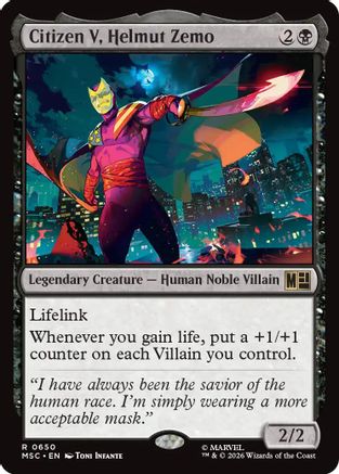 Citizen V, Helmut Zemo (MSC-650) - Commander: Marvel Super Heroes Foil | Grognard Games