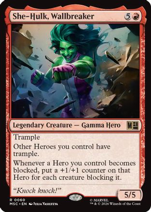 She-Hulk, Wallbreaker (MSC-060) - Commander: Marvel Super Heroes | Grognard Games