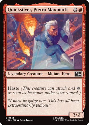 Quicksilver, Pietro Maximoff (0551) (MSC-551) - Commander: Marvel Super Heroes Foil | Grognard Games