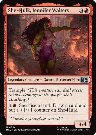 She-Hulk, Jennifer Walters (MSC-554) - Commander: Marvel Super Heroes | Grognard Games