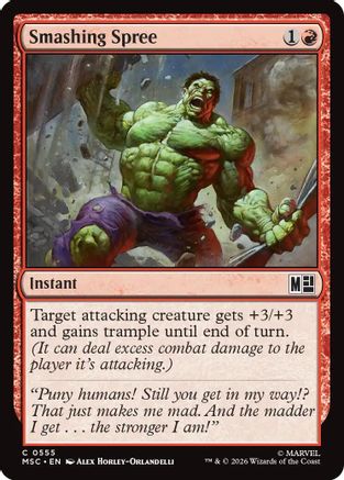 Smashing Spree (MSC-555) - Commander: Marvel Super Heroes Foil | Grognard Games