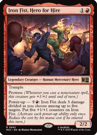 Iron Fist, Hero for Hire (MSC-692) - Commander: Marvel Super Heroes | Grognard Games