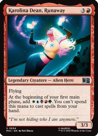 Karolina Dean, Runaway (MSC-694) - Commander: Marvel Super Heroes | Grognard Games