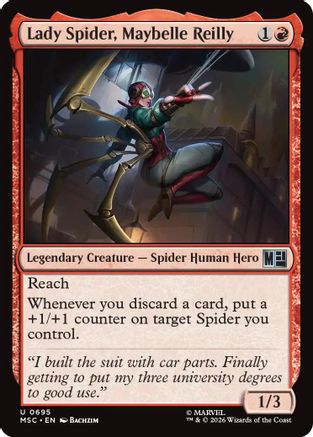 Lady Spider, Maybelle Reilly (MSC-695) - Commander: Marvel Super Heroes | Grognard Games