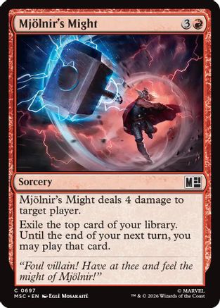 Mjollnir's Might (MSC-697) - Commander: Marvel Super Heroes Foil | Grognard Games
