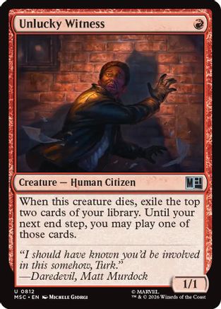Unlucky Witness (MSC-812) - Commander: Marvel Super Heroes | Grognard Games