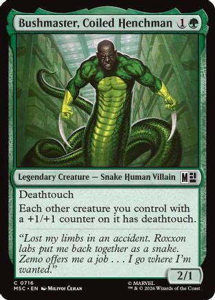 Bushmaster, Coiled Henchman (MSC-716) - Commander: Marvel Super Heroes | Grognard Games
