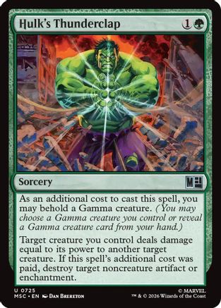 Hulk's Thunderclap (MSC-725) - Commander: Marvel Super Heroes Foil | Grognard Games