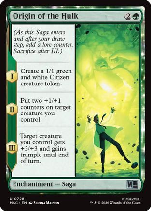 Origin of the Hulk (MSC-728) - Commander: Marvel Super Heroes Foil | Grognard Games