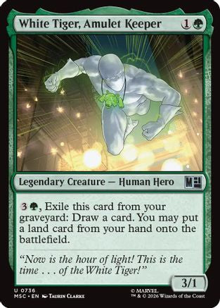 White Tiger, Amulet Keeper (MSC-736) - Commander: Marvel Super Heroes Foil | Grognard Games