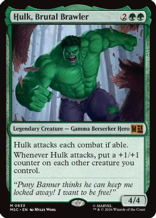 Hulk, Brutal Brawler (MSC-833) - Commander: Marvel Super Heroes | Grognard Games