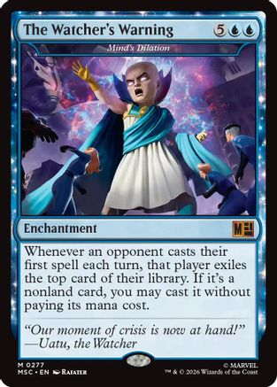 The Watcher's Warning - Mind's Dilation (Surge Foil) (MSC-277) - Commander: Marvel Super Heroes Foil | Grognard Games