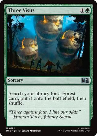 Three Visits (Surge Foil) (MSC-181) - Commander: Marvel Super Heroes Foil | Grognard Games