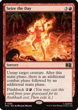 Seize the Day (Surge Foil) (MSC-166) - Commander: Marvel Super Heroes Foil | Grognard Games