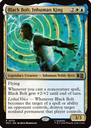 Black Bolt, Inhuman King (Surge Foil) (MSC-076) - Commander: Marvel Super Heroes Foil | Grognard Games