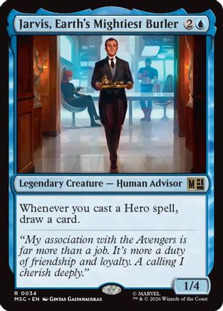 Jarvis, Earth's Mightiest Butler (Surge Foil) (MSC-034) - Commander: Marvel Super Heroes Foil | Grognard Games