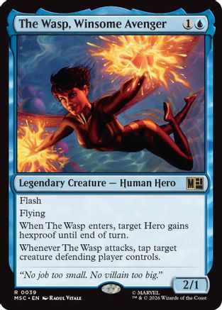 The Wasp, Winsome Avenger (Surge Foil) (MSC-039) - Commander: Marvel Super Heroes Foil | Grognard Games