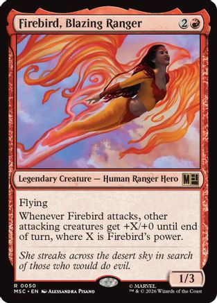 Firebird, Blazing Ranger (Surge Foil) (MSC-050) - Commander: Marvel Super Heroes Foil | Grognard Games