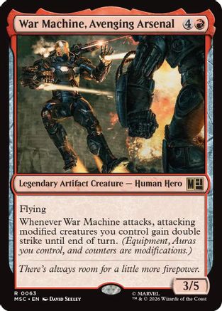 War Machine, Avenging Arsenal (Surge Foil) (MSC-063) - Commander: Marvel Super Heroes Foil | Grognard Games