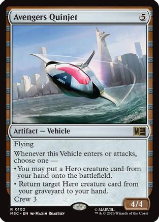 Avengers Quinjet (Surge Foil) (MSC-102) - Commander: Marvel Super Heroes Foil | Grognard Games
