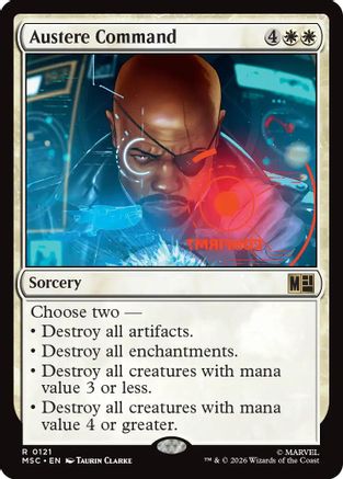 Austere Command (Surge Foil) (MSC-121) - Commander: Marvel Super Heroes Foil | Grognard Games