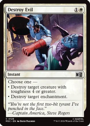 Destroy Evil (Surge Foil) (MSC-128) - Commander: Marvel Super Heroes Foil | Grognard Games